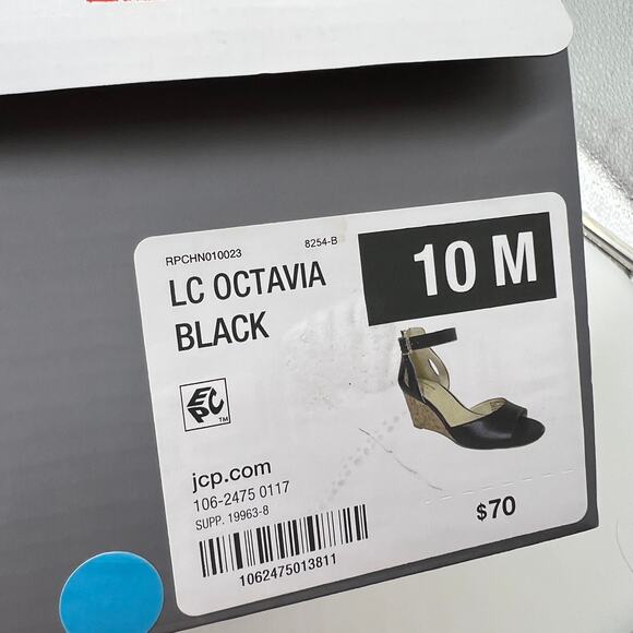 Liz Claiborne Womens Octavia Wedge Sandals Black Size 10M - Picture 11 of 11